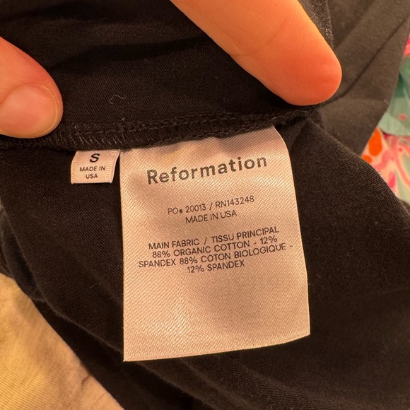 REFORMATION JEANS Organic Cotton Stretch Black Stein Midi Dress Size Small VGUC - Picture 7 of 8